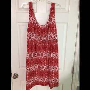Faded Glory White & Red Dress